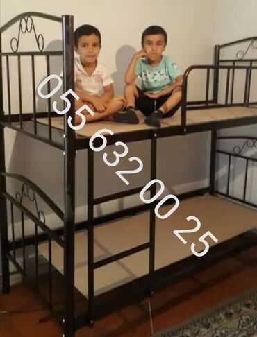 İkimərtəbəli uşaq çarpayıları: Oğlan və qız üçün, Yeni, Çarpayı, Matrassız, Siyirməsiz — 12