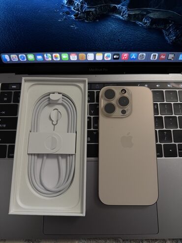 Apple iPhone: IPhone 16 Pro, Б/у, 256 ГБ, Desert Titanium, Кабель, Зарядное устройство, Коробка, В рассрочку, 100 %