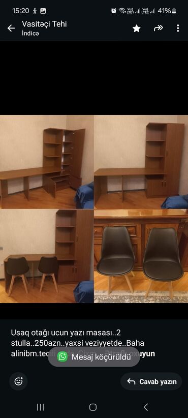 Uşaq masaları: Oğlan və qız üçün, İşlənmiş, Yazı masası, Stullar ilə