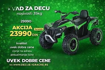 Dečiji električni automobili: Kvad za decu – električni četvorotočkaš - Nosivost: do 35 kg - Model — 2