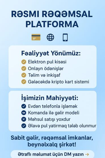 Digər ixtisaslar: Bu iş elanı minimum 2 aktiv tərəfdaşla gəlir sistemi təklif edir və — 6