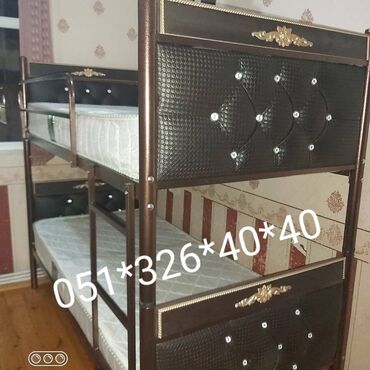 İkimərtəbəli uşaq çarpayıları: Oğlan və qız üçün, Yeni, Çarpayı, Matras ilə, Siyirməsiz — 22