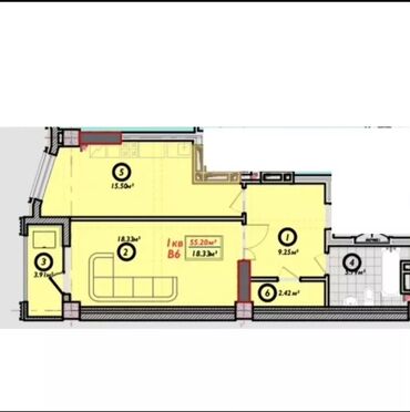 Продажа квартир: 1 комната, 55 м², Элитка, 12 этаж, ПСО (под самоотделку)