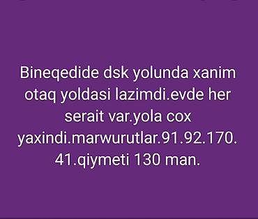 car parking maşın satışı: Bineqədi DSK yolunda xanım üçün otaq yoldaşı axtarılır. Evdə hər — 1