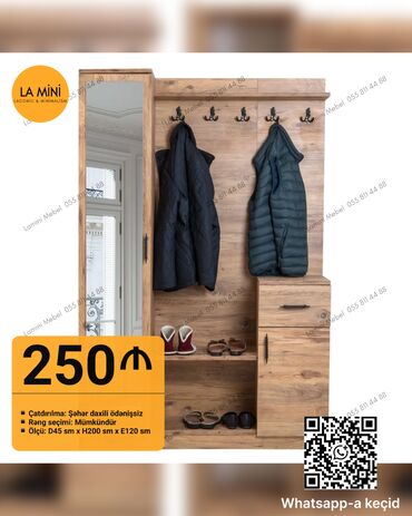 Komodlar: Düz dolab, Dəhliz üçün, Paltar üçün, Açılan, Korpuslu, 1 qapı