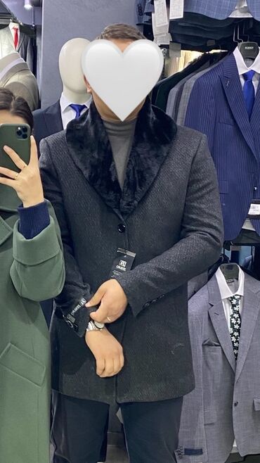 стильная одежда больших размеров для женщин: Мужское пальто с отделкой из искусственного меха - Цвет: темно-серый