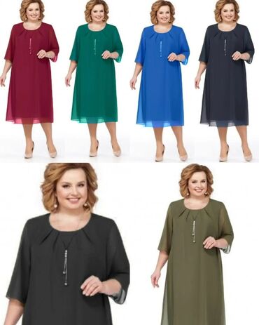 Haljine: XL (EU 42), 2XL (EU 44), 3XL (EU 46), Drugi stil, Dugih rukava