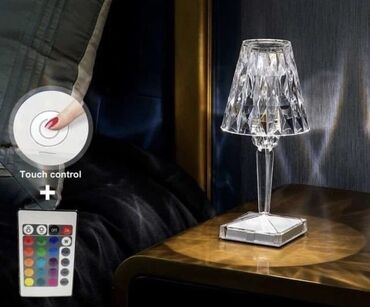 gecə lampaları: Kristal Stolüstü Lampa✨ Həm pult ilə, həm də toxunuşla otağınızı