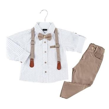 traktor za deca: Elegantni komplet za dečake (5–8 godina) – košulja, pantalone, tregeri — 1