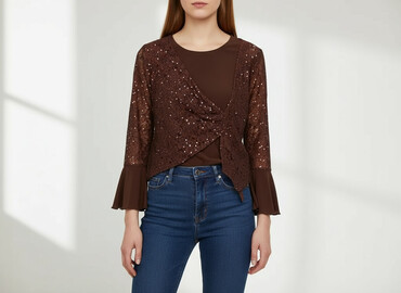 bluzka z tiulowymi bufkami: Women's blouse, size M