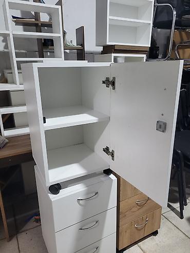 тумба на колесиках: Ağ rəngli, təkərli kilidli dolab - Material: laminat/MDF tipli ağ — 4