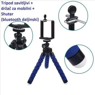 Ostali aksesoari za mobilne telefone: Mini Tripod za mobilni telefon + Držač + Bluetooth Okidac Fleksibilan — 20