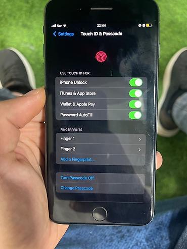 iphone 8 pilus: IPhone 8 Plus, 64 GB, Space Gray, Barmaq izi, Simsiz şarj — 7