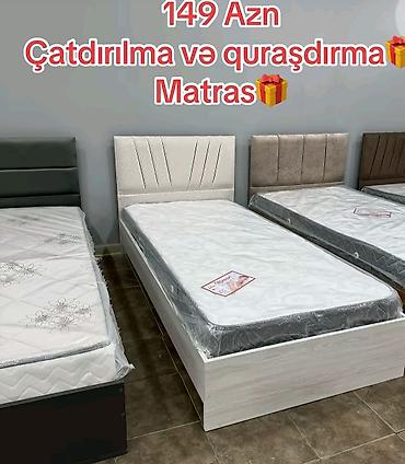 Yataq dəsti – tək nəfərlik ölçü - Yumşaq süngərli başlıqla modern
