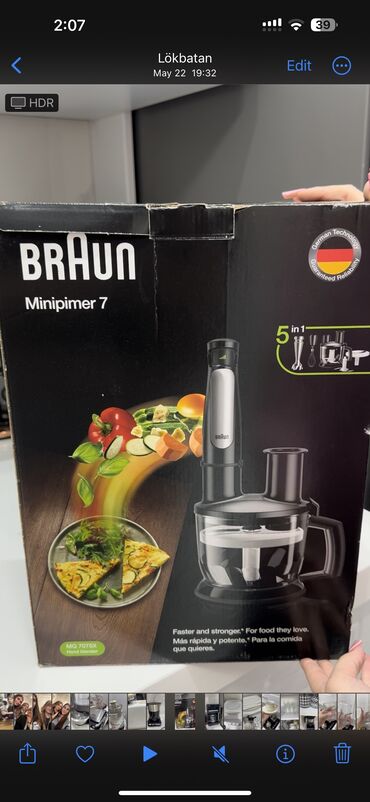 kokteyl blender: Portativ blender, Braun, İşlənmiş, Ünvandan götürmə, Pulsuz çatdırılma, Ödənişli çatdırılma