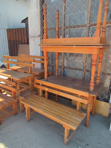 �������� �� 4 ���������� ������ ���������� в Кыргызстан | Комплекты столов и стульев: Продаётся стол скамейки 4 комплект и отдельно 5 скамейки без спинке