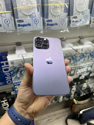 Apple iPhone: IPhone 14 Pro Max, Б/у, 1 ТБ, Deep Purple, Зарядное устройство, Защитное стекло, Чехол, 82 % — 1