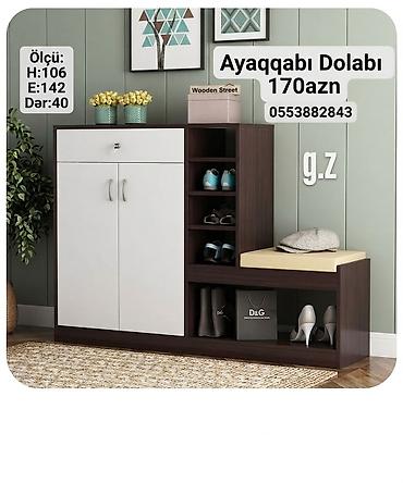 moyka skaf: Yeni, 2 qapılı, Qəhvəyi, Taxta Ayaqqabı dolabı — 1