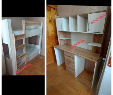 Uşaq və gənc otağı üçün dəstlər: Oğlan və qız üçün, Yeni, Siyirməli, Yazı masası, Stulsuz