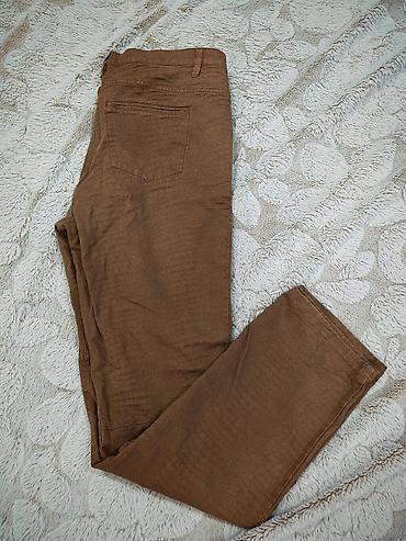 Брюки: Qəhvəyi rəngli qadin şalvarı 42-44 olcu - Model: Klassik kəsim, düz — 3