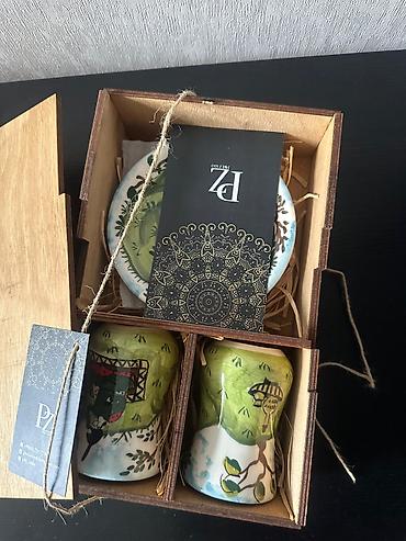 Qab-qacaq və mətbəx ləvazimatları: Çay dəsti, rəng - Yaşıl, Keramika, Azərbaycan — 2