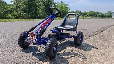 Dečije sportske igračke: Dečji pedalan karting „01“ - Robusna metalna konstrukcija - Podesivo — 7