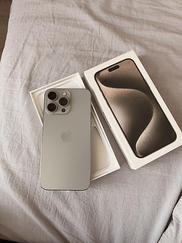 x can s5: IPhone 15 Pro Max, Б/у, 512 ГБ, Natural Titanium, Коробка, 82 % — 2