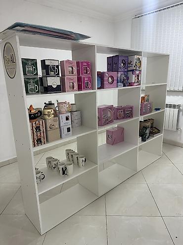 Оборудование для магазинов: Ağ rəngli, çoxfunksiyalı vitrin rəfi - Material: möhkəm MDF/LDSP — 3