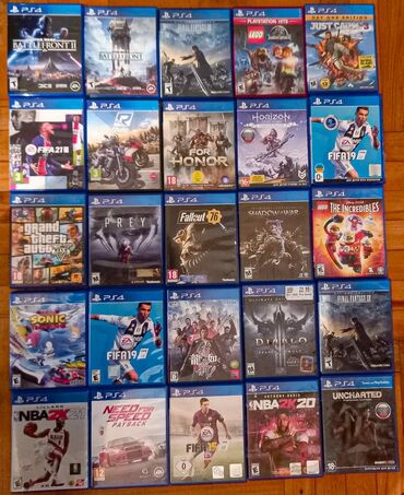 PS2 & PS1 (Sony PlayStation 2 & 1): PS4 üçün orijinal disk oyunları paketi Janr müxtəlifliyi: -
