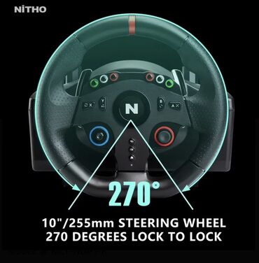 Video oyunlar üçün aksesuarlar: Nitho oyun sükanı dəsti – realistik yarış təcrübəsi üçün tam komplekt — 4