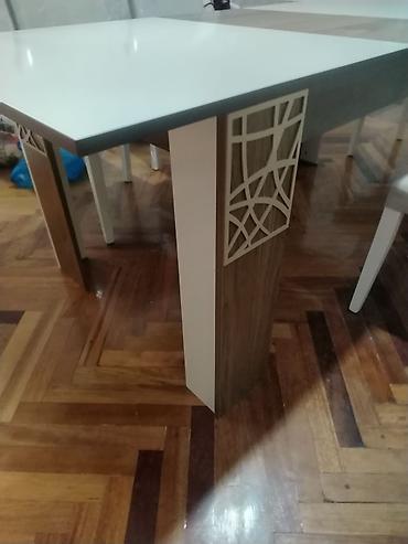 Mebel: Qonaq otağı üçün, İşlənmiş, Açılan, Dördbucaq masa, 8 stul — 5