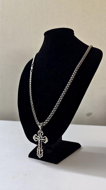 Серебряные наборы украшений: Серебряный набор: цепь и крест - Материал: серебро 925 (проба на — 2