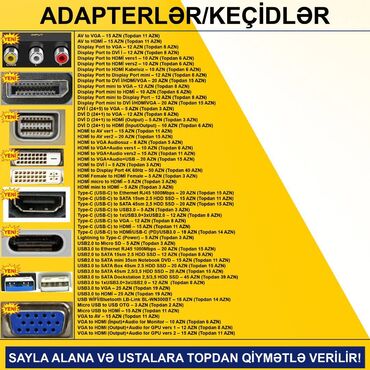 Digər kompüter aksesuarları: Adapterlər/Keçidlər SAYLA ALANA VƏ USTALARA TOPDAN QİYMƏTLƏ VERİLİR! — 2