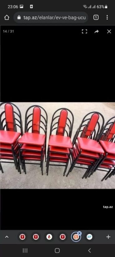 Bağ, çöl masa və oturacaq dəstləri: Bag heyet stol stlu cixdi satiwa toz boya ile kiraskalanir 4 neferik — 28