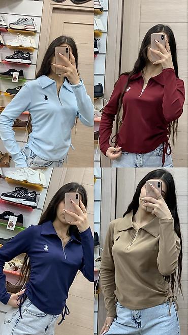 pencək qadin: Qadın uzunqol bluz – yanlardan büzgülü, yarım-fermuarlı - Model — 2
