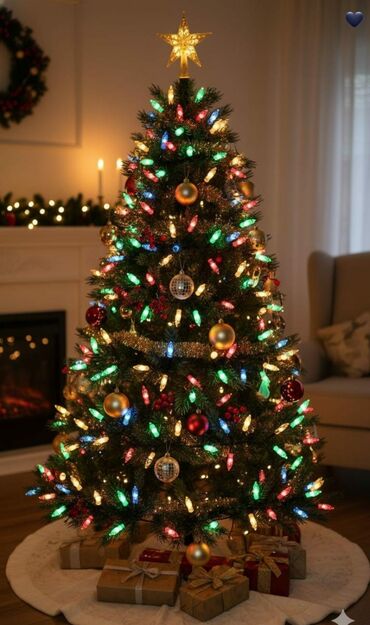 Yeni il ağacları: LED işıqlı Yeni il ağacı – payetli bəzəklərlə - Realistik iynəyarpaq — 13