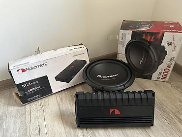 Автоэлектроника: Комплект для автозвука: сабвуферы Pioneer и Sony + усилители Nakamichi — 1