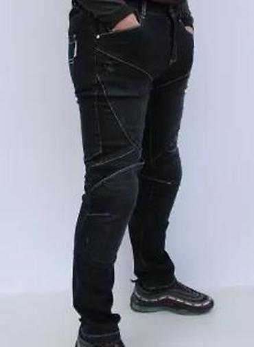 Farmerke: Muške crne farmerke – moto/urban stil - Kroj: slim/straight sa — 17