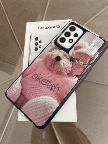 магазин самсунг баку: Samsung Galaxy A52, 128 ГБ, цвет - Белый, Отпечаток пальца, Две SIM карты, Face ID