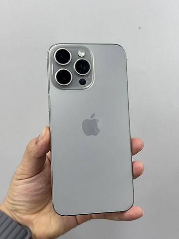 IPhone 15 Pro Max, Б/у, 256 ГБ, Natural Titanium, Чехол, 95 %