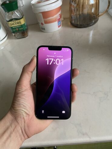 экран от компьютера: IPhone 13 mini, Колдонулган, 128 ГБ, Midnight, Коргоочу айнек, Каптама, Кабель