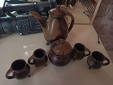 qedimi sufre: Çay dəsti, rəng - Qəhvəyi, Keramika — 3