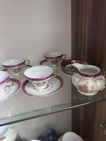 çay servizi: Çay dəsti, rəng - Bənövşəyi, Farfor, 6 nəfərlik, Yaponiya — 6