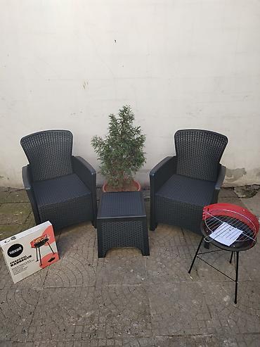 Setovi stolova i stolica: Baštenski set + roštilj na ugalj - Dva prostrana naslonska stolca od — 3