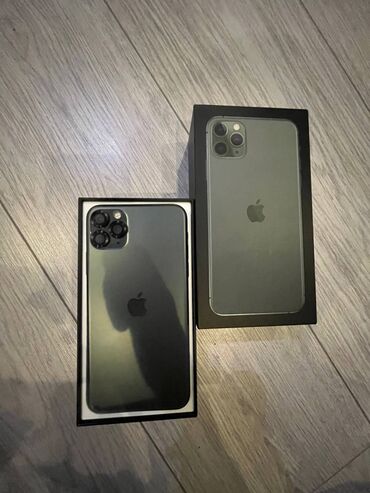 телефон айфрн: IPhone 11 Pro Max, Колдонулган, 64 ГБ, Заряддоочу түзүлүш, Коргоочу айнек, Каптама, 76 %