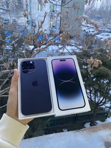 Apple iPhone: IPhone 14 Pro Max, Б/у, 512 ГБ, Deep Purple, Зарядное устройство, Защитное стекло, Кабель, 89 %