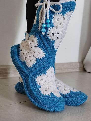 Домашние тапочки: Домашние тапочки, 38.5, Новый, цвет - Голубой, Самовывоз — 7