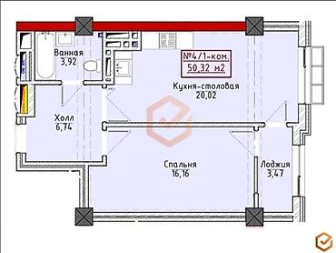 12 avenue: 1 комната, 50 м², Элитка, 14 этаж, ПСО (под самоотделку) — 2