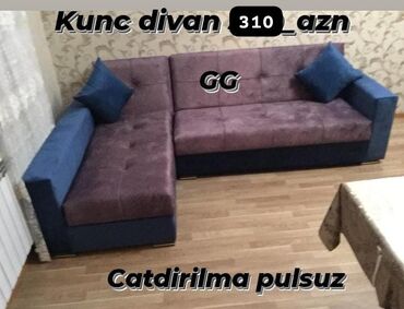 delloro mebel 990 azn: Künc divan, Açılan, Bazalı