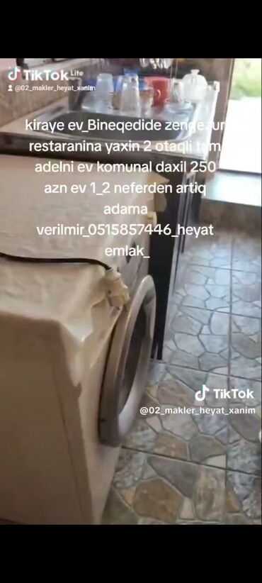 Uzunmüddətli kirayə evlər: 40 kv. m, 1 otaqlı, Kombi, Qaz, İşıq — 4